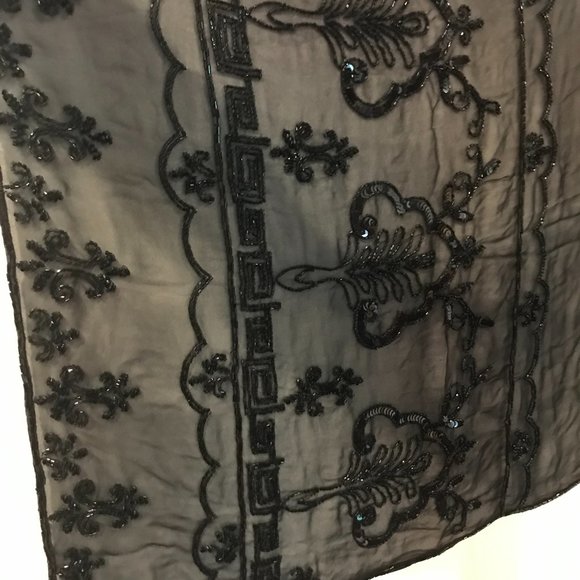 Hand beaded/sequined sheer shawl/pashmina - Picture 8 of 8